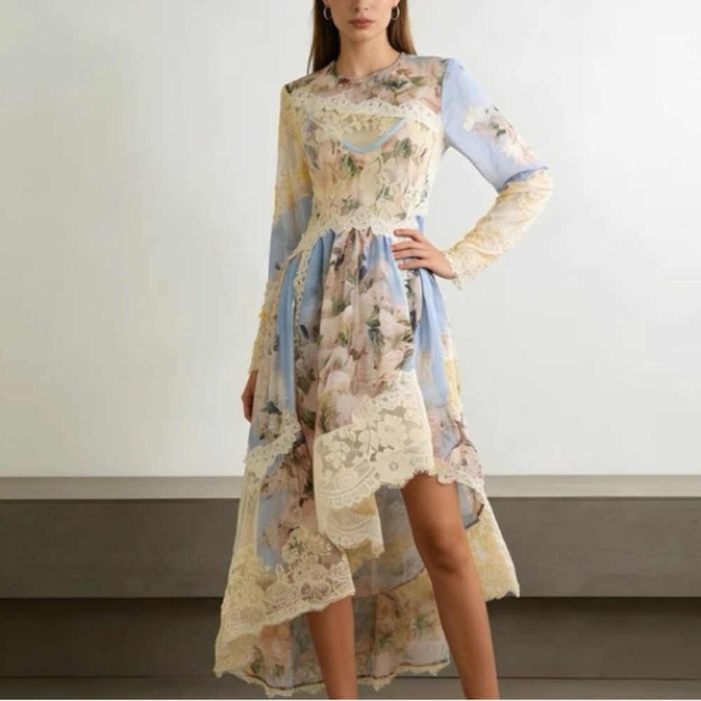Runway designer style vintage Asymmetrical Lace Dress Brand New